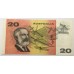 AUSTRALIA 1985 . TWENTY 20 DOLLARS BANKNOTE . JOHNSTON/FRASER . OCR-B TYPE